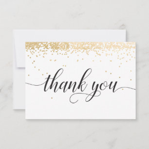 Gold Confetti Thank You Card