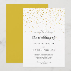 Gold Confetti The Wedding Of Invitation