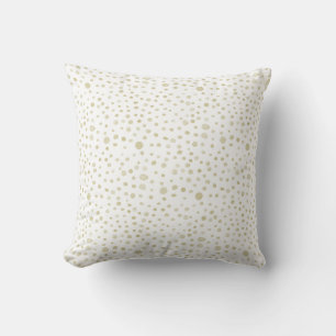 Gold Confetti Watercolor Dots Throw Pillow