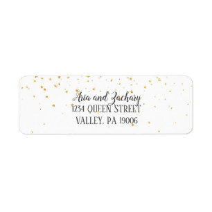 Gold Confetti Wedding Address Labels