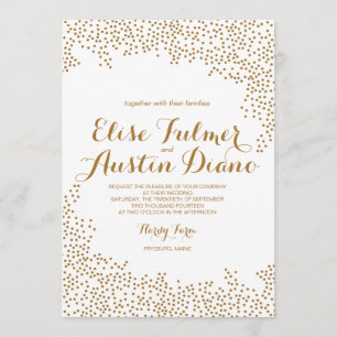 Gold Confetti Wedding Invitation