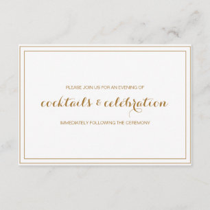 Gold Confetti Wedding Invitation Reception Card