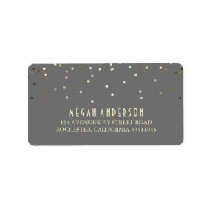 Gold Confetti Wedding Label