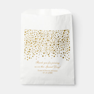 *Gold Confetti Wedding Personalise Favour Bags