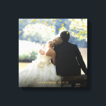 Gold Confetti Wedding Photo Keepsake Canvas Print<br><div class="desc">Customise with your own photo and names. Featuring elegant gold confetti. Designed by Pure Piglet© at www.zazzle.com/purepiglet*.</div>