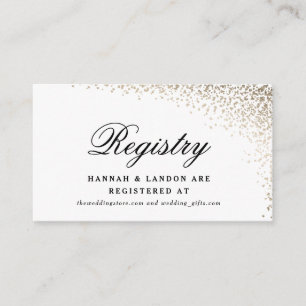 Gold Confetti Wedding Registry Enclosure Card