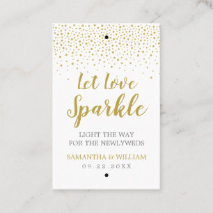 Gold Confetti Wedding Sparkler Tag   Custom Colour