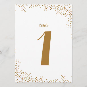Gold Confetti Wedding Table Numbers