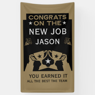 Gold Congratulations On The New Job Banner