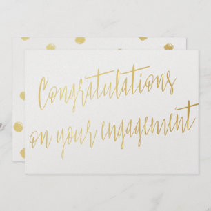 Gold "Congratulations on your engagement" Invitation