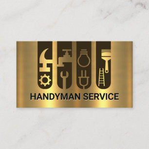 Gold Construction Tool Tab Layers Business Card