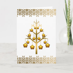 Gold Contemporary Christmas Tree Holiday Card
