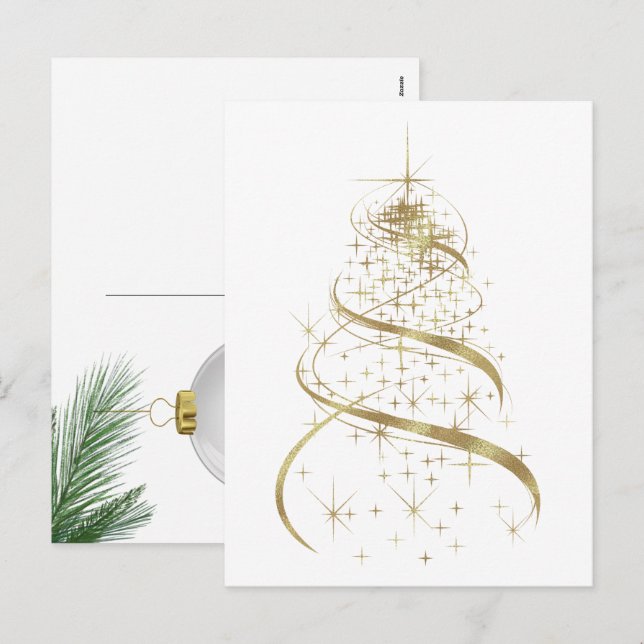 Gold Contemporary Holiday Tree (Front/Back)