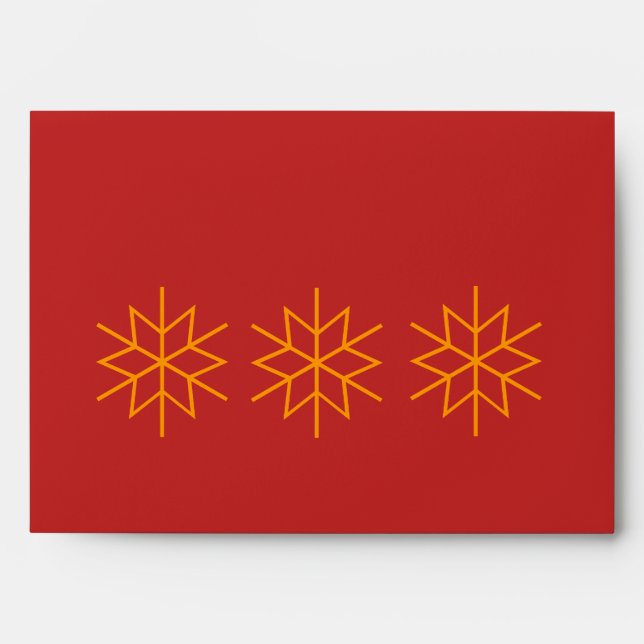 gold contempory graphic design of christmas star envelope (Front)