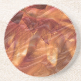 Gold Copper Diamond Rose Flower Coaster