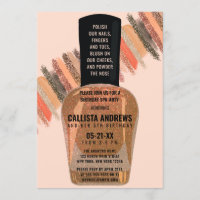 Gold Coral Glitter Nail Polish Spa Day Birthday