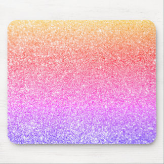 Gold Coral Pink Purple Sparkly Rainbow Glitter Mouse Mat