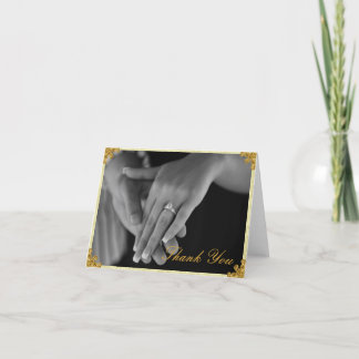 Gold Corner Flourish Thank You Card