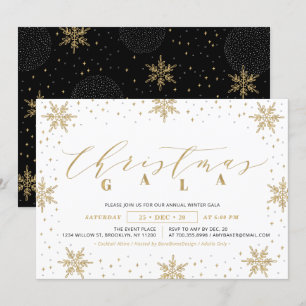 Gold Corporate Christmas Gala, Holiday Party Invitation