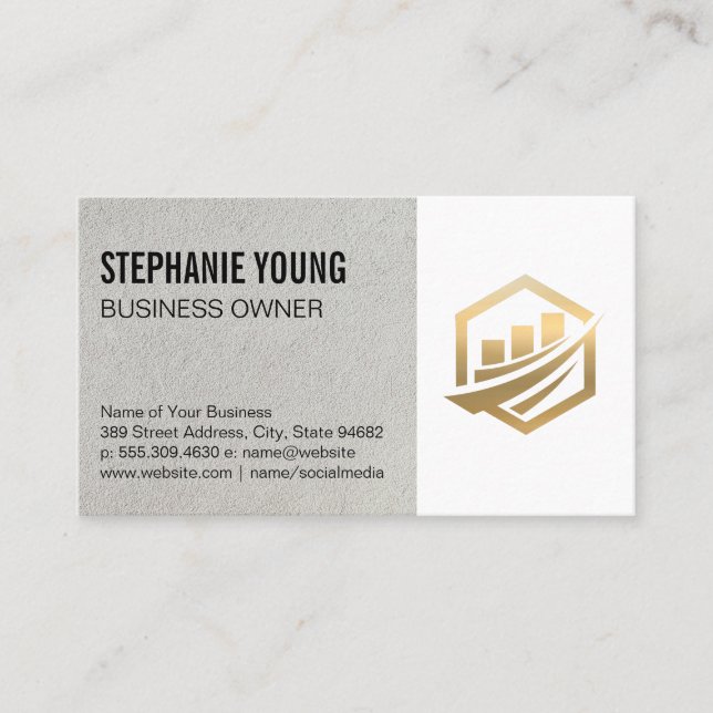 Gold Corporate Logo Business Card (Front)