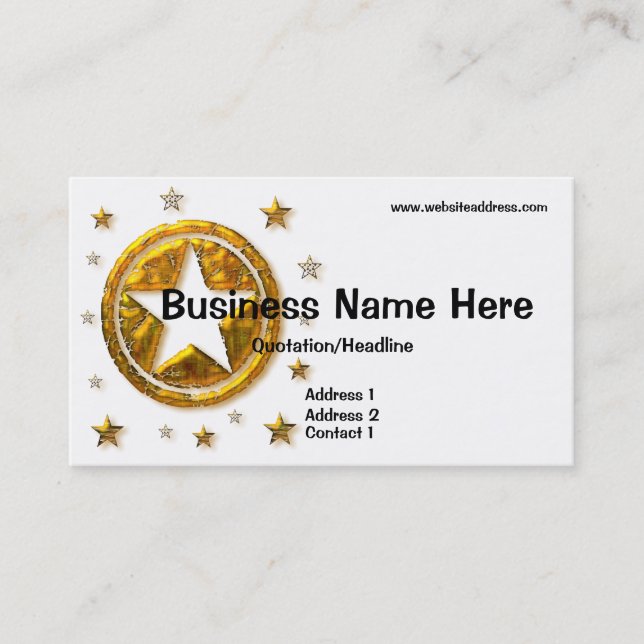 Gold Country Western Stars Design Business Card (Front)