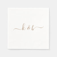 Gold Couple Initials Swash Script White