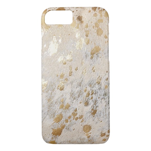 Gold Cowhide Print Metallic Case-Mate iPhone Case (Back)