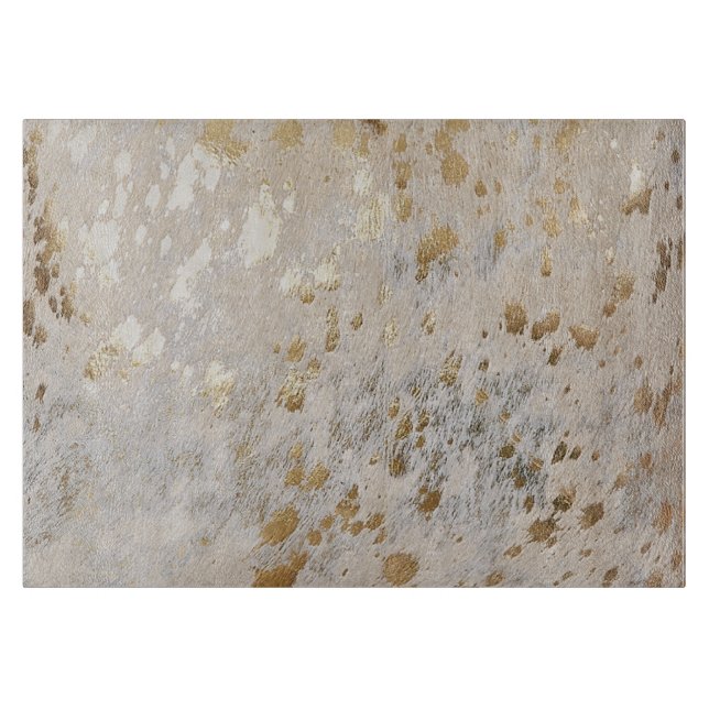 Gold Cowhide Print Metallic Placemat Cutting Board (Front)