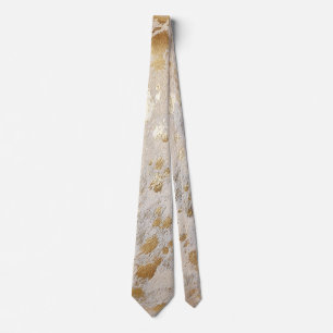 Gold Cowhide Print Metallic Tie