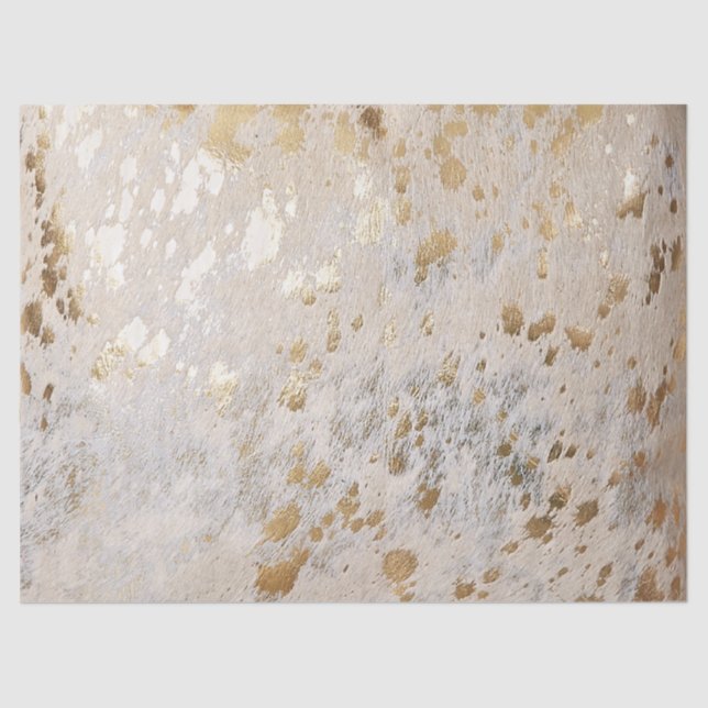 Gold Cowhide Print Metallic  Tissue Paper (Front)
