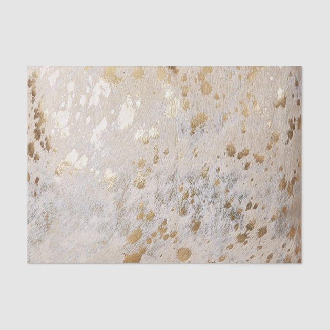 Gold Cowhide Print Metallic  Tissue Paper (Front)