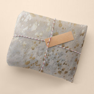 Gold Cowhide Print Metallic Wrapping Paper Sheet