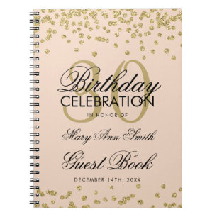 Gold Cream 30th Birthday Guest Book Confetti