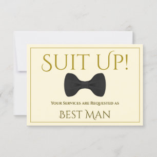 Gold & Cream Be My Best Man Card