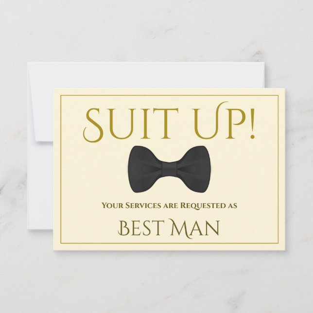 Gold & Cream Be My Best Man Card (Front)