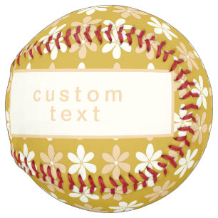 GOLD CREAM CHAMPAGNE COLOR TINY FLOWERS PATTERN SOFTBALL