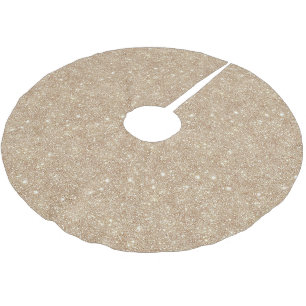 Gold Cream Glitter Christmas Brushed Polyester Tree Skirt