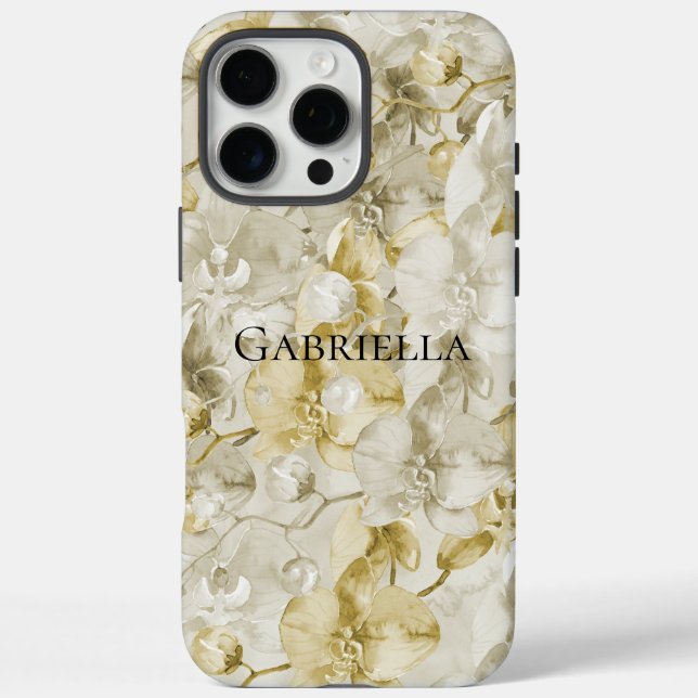 Gold Cream Orchid Flowers   Case-Mate iPhone Case (Back)