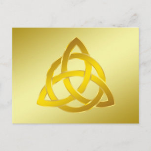 Gold Cream Trinity Knot Celtic Watercolor Postcard