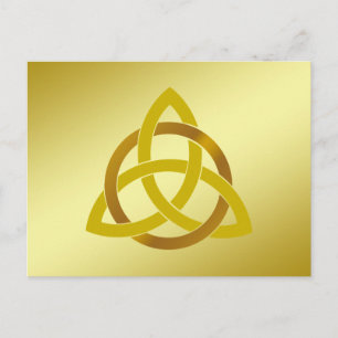 Gold Cream Trinity Knot Celtic Watercolor Postcard