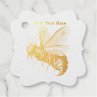 Gold Creepy Gothic Bee Skulls on Wings