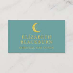 Gold Crescent Moon Spiritual Life Coach Business C Card