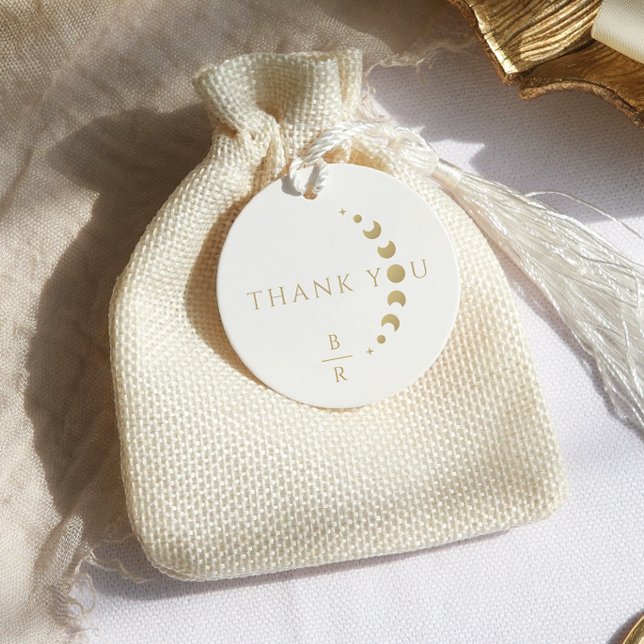 Gold Crescent Moon Wedding Favour Tags  (Creator Uploaded)