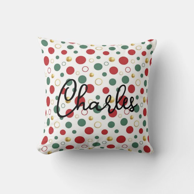 Gold & Crimson Confetti Kids Throw Pillow (Front)