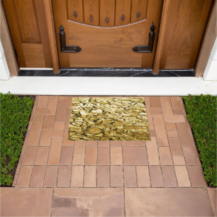 Gold crinkly tin foil plated abstract design doormat