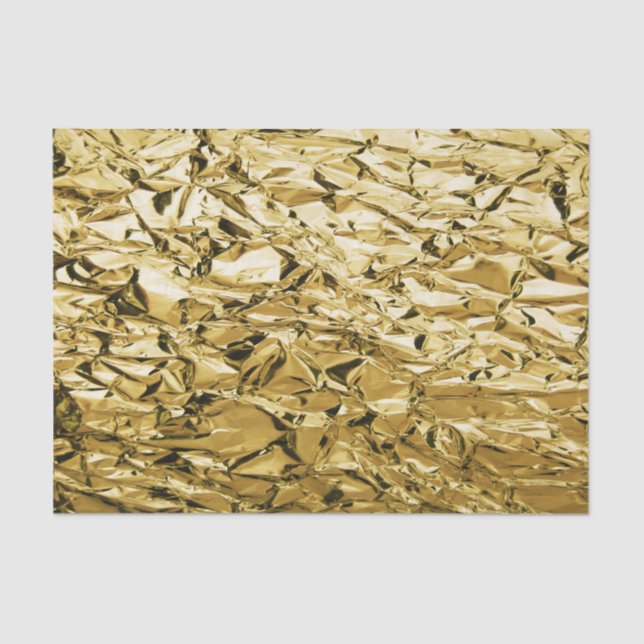 Gold crinkly tin foil plated abstract design tissue paper (Front)