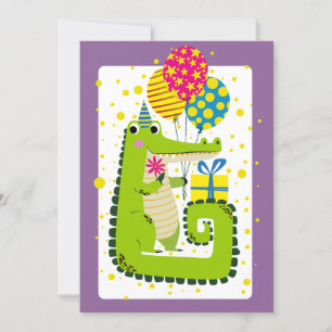 Gold Crocodile Birthday Wishes Holiday Card