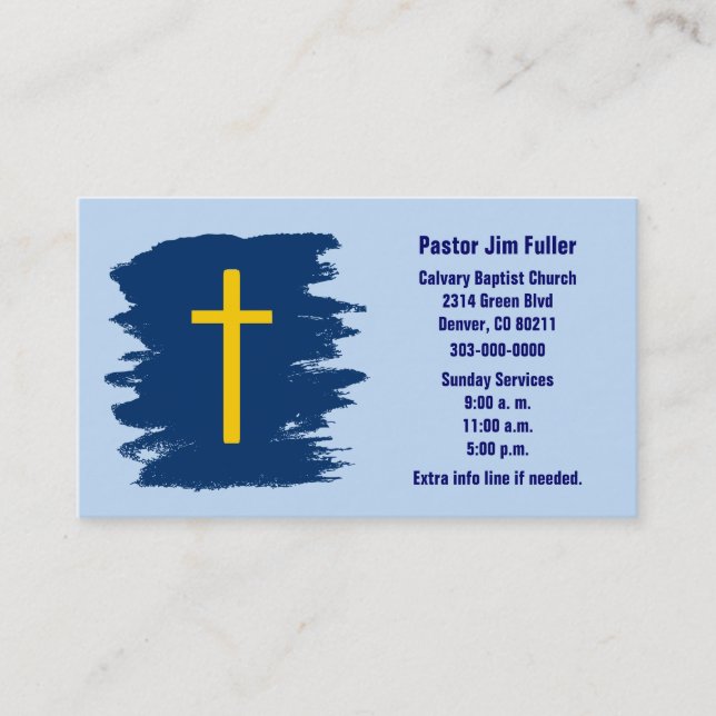 Gold Cross Christian Business Card (Front)