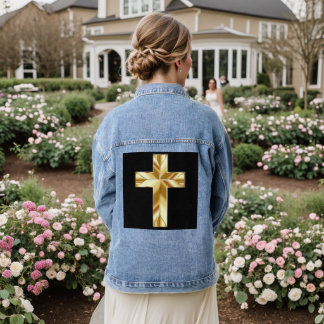 GOLD CROSS CHRISTIAN Denim jean jacket