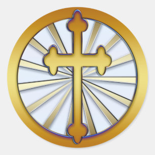 GOLD CROSS CLASSIC ROUND STICKER